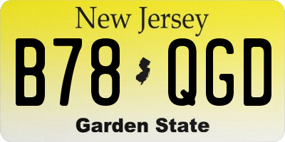 NJ license plate B78QGD