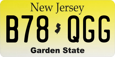 NJ license plate B78QGG