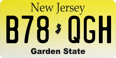 NJ license plate B78QGH