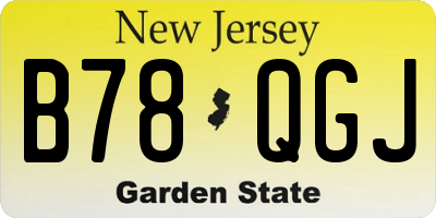 NJ license plate B78QGJ