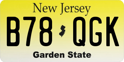 NJ license plate B78QGK