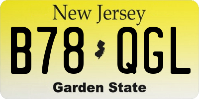 NJ license plate B78QGL