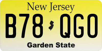 NJ license plate B78QGO