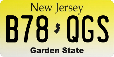 NJ license plate B78QGS