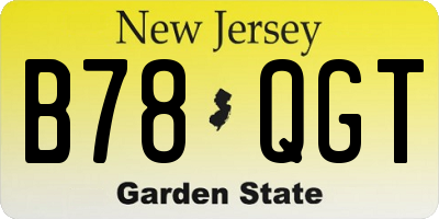 NJ license plate B78QGT