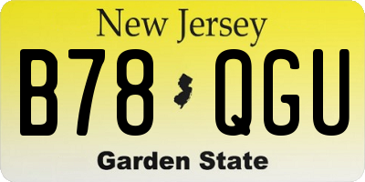 NJ license plate B78QGU