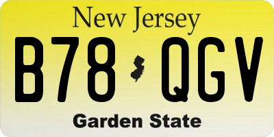 NJ license plate B78QGV
