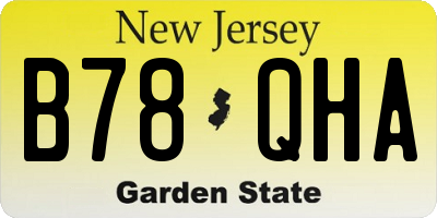 NJ license plate B78QHA