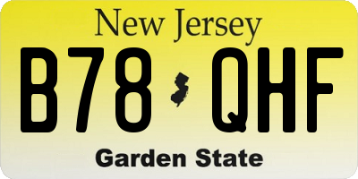NJ license plate B78QHF
