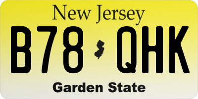 NJ license plate B78QHK