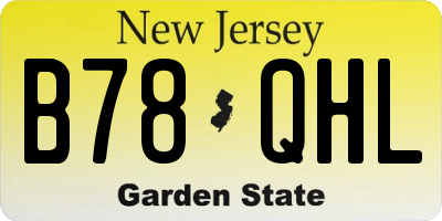 NJ license plate B78QHL