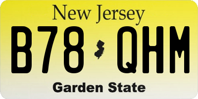 NJ license plate B78QHM