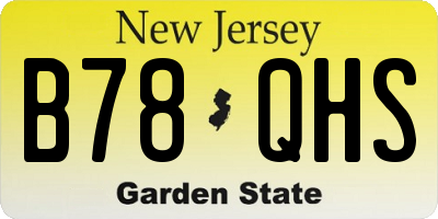 NJ license plate B78QHS