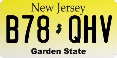 NJ license plate B78QHV