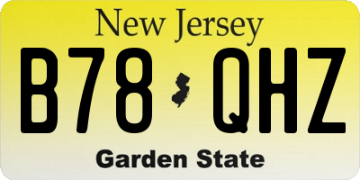 NJ license plate B78QHZ