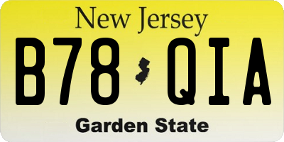 NJ license plate B78QIA