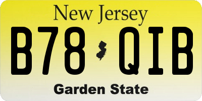 NJ license plate B78QIB