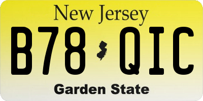 NJ license plate B78QIC