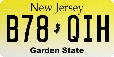 NJ license plate B78QIH