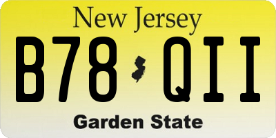 NJ license plate B78QII