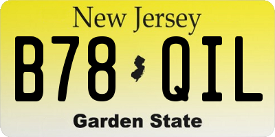 NJ license plate B78QIL