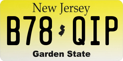 NJ license plate B78QIP