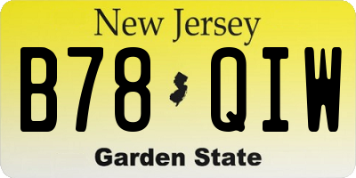 NJ license plate B78QIW