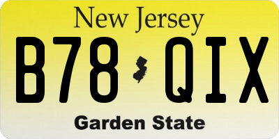 NJ license plate B78QIX