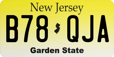 NJ license plate B78QJA