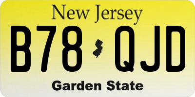 NJ license plate B78QJD