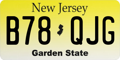 NJ license plate B78QJG