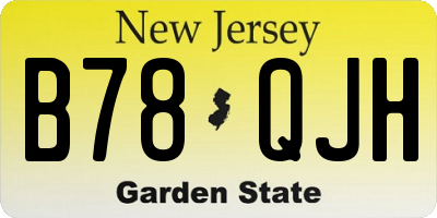 NJ license plate B78QJH