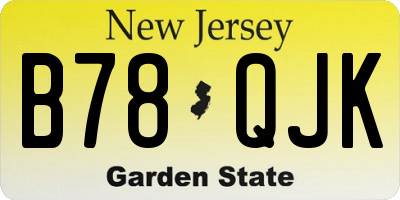 NJ license plate B78QJK