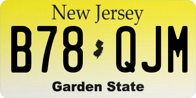 NJ license plate B78QJM