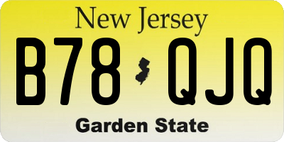 NJ license plate B78QJQ