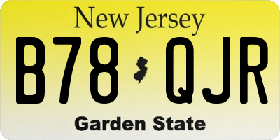 NJ license plate B78QJR