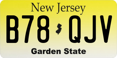 NJ license plate B78QJV
