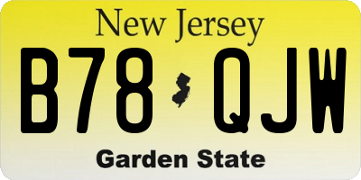 NJ license plate B78QJW