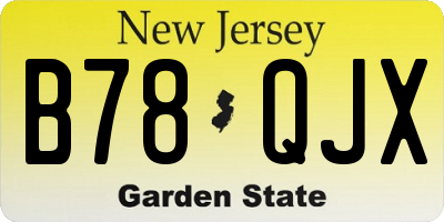 NJ license plate B78QJX