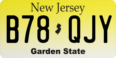 NJ license plate B78QJY
