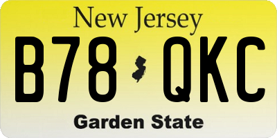 NJ license plate B78QKC