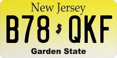 NJ license plate B78QKF