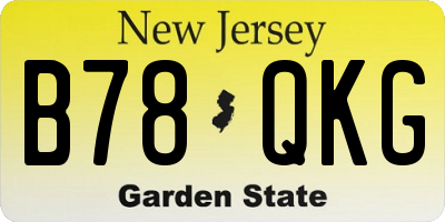 NJ license plate B78QKG