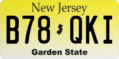 NJ license plate B78QKI
