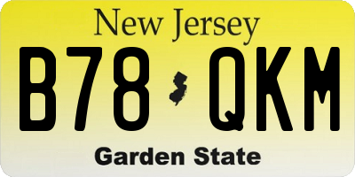 NJ license plate B78QKM