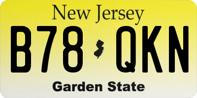 NJ license plate B78QKN