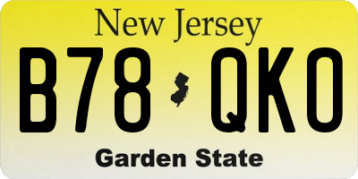 NJ license plate B78QKO