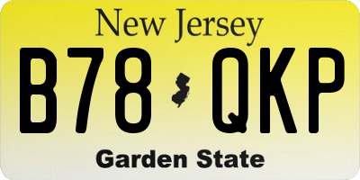NJ license plate B78QKP