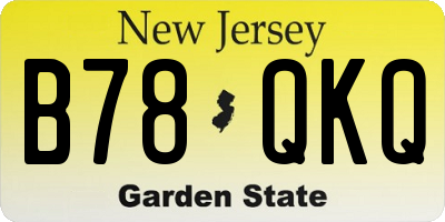 NJ license plate B78QKQ