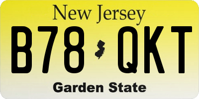NJ license plate B78QKT